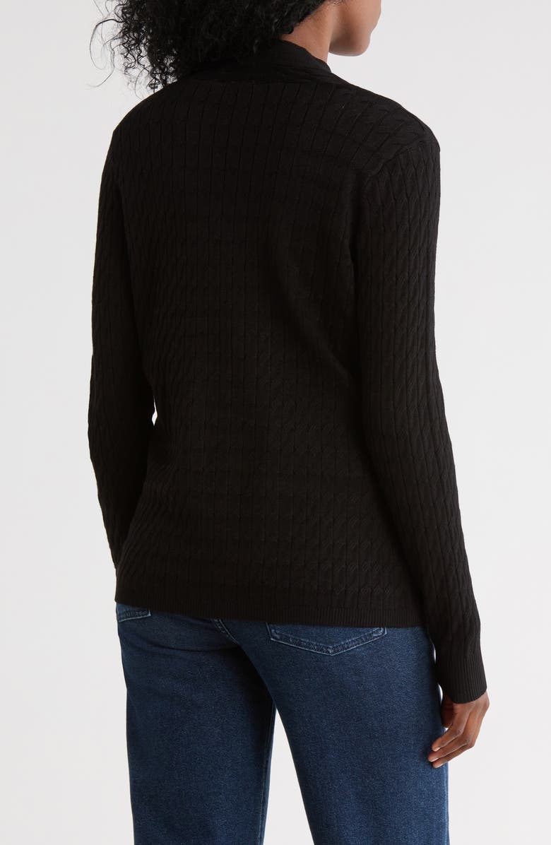 CYRUS Cable Knit Cardigan, Alternate, color, Black