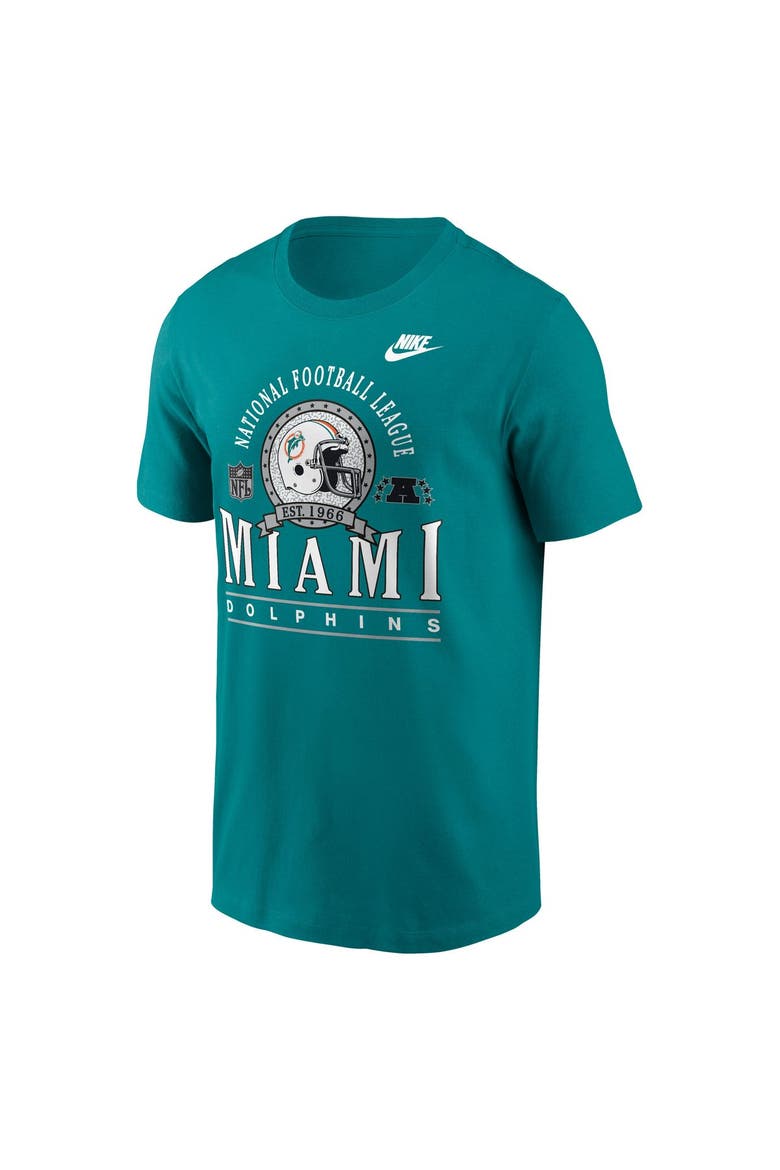 Men's Nike Aqua Miami Dolphins Rewind Team Spirit Essential Cotton T-Shirt, Alternate, color, Aqua