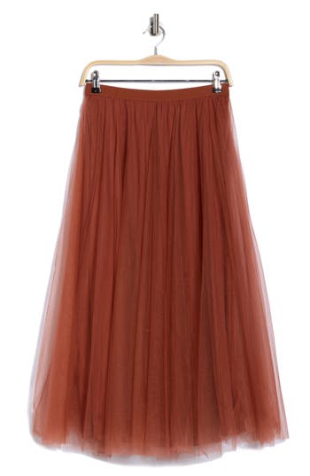 Dr2 By Daniel Rainn Tulle Skirt In Brown