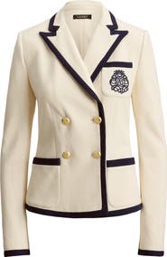 Lauren Ralph Lauren Double Breasted Piquè Blazer
