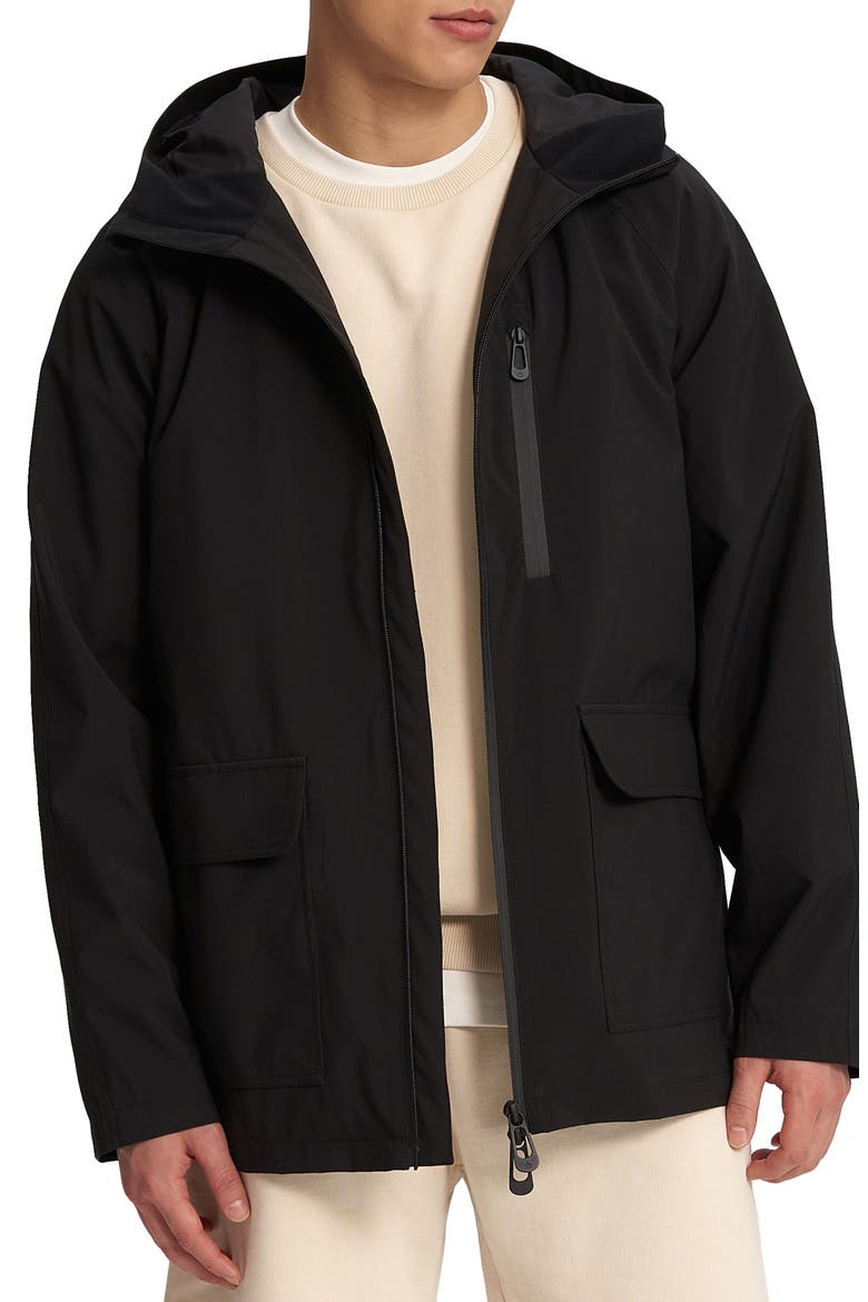 Oliver Water Resistant Hooded Jacket, Main, color, BLACK