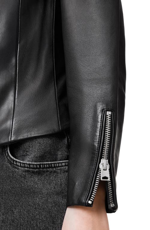Allsaints Rayna Leather Biker Jacket In Black