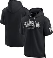 FANATICS Men's Fanatics Black Philadelphia 76ers Elements Ready Short Sleeve Pullover Hoodie