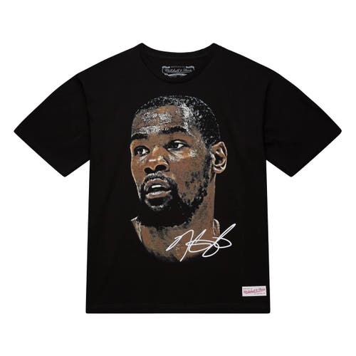 Mitchell & Ness Unisex  Kevin Durant Black Nba Real Big Face Player T-shirt
