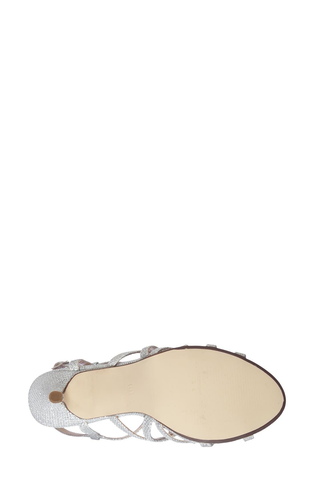 'Rich Glitter' Sandal, Alternate, color, SILVER GLITTER MESH