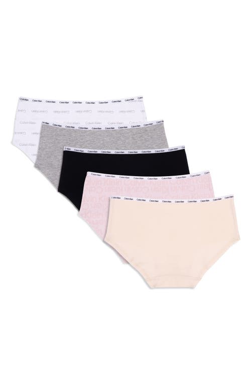 Shop Calvin Klein Kids' Assorted 5-pack Hipster Briefs In  Logo Play