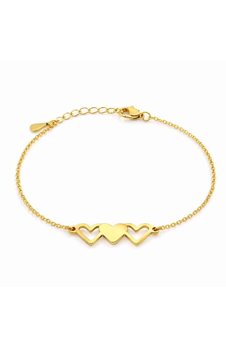 Donatello Gian Triple Heart Chain Bracelet, Main, color, Gold