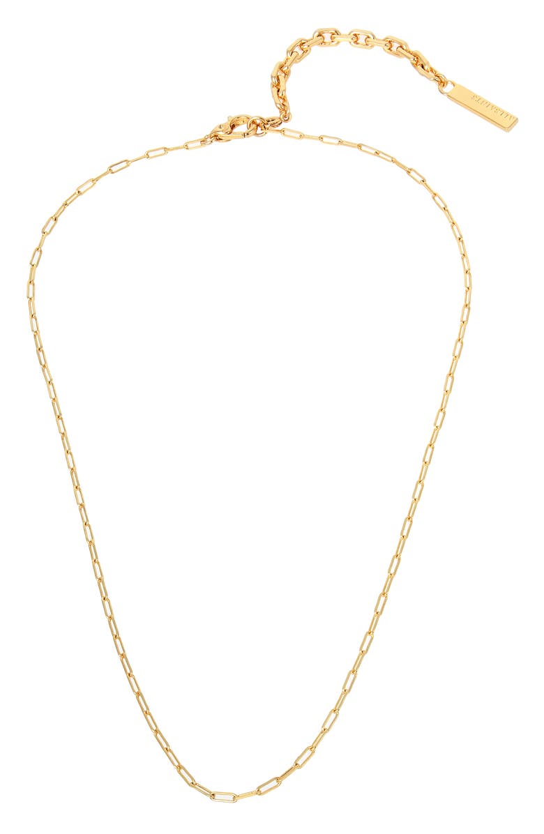AllSaints Paper Clip Convertible Chain Necklace, Alternate, color, Gold