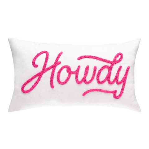 Howdy Towel Loop Lumbar Pillow Polyester White