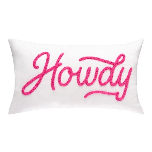 Totalee Gift Howdy Towel Loop Lumbar Pillow Polyester White In Pink