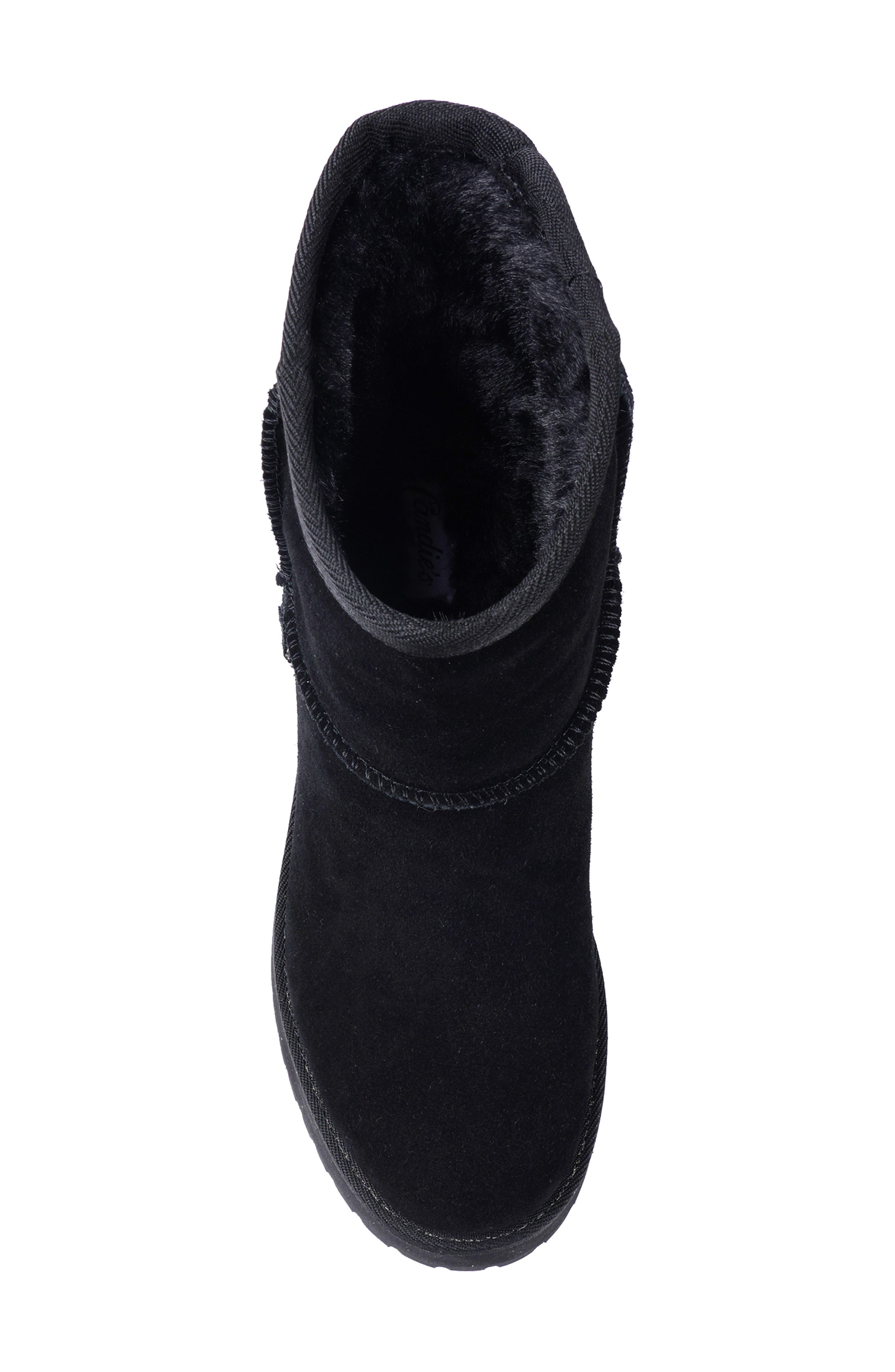 Candie's Luccia Platform Bootie, Alternate, color, Black Suede