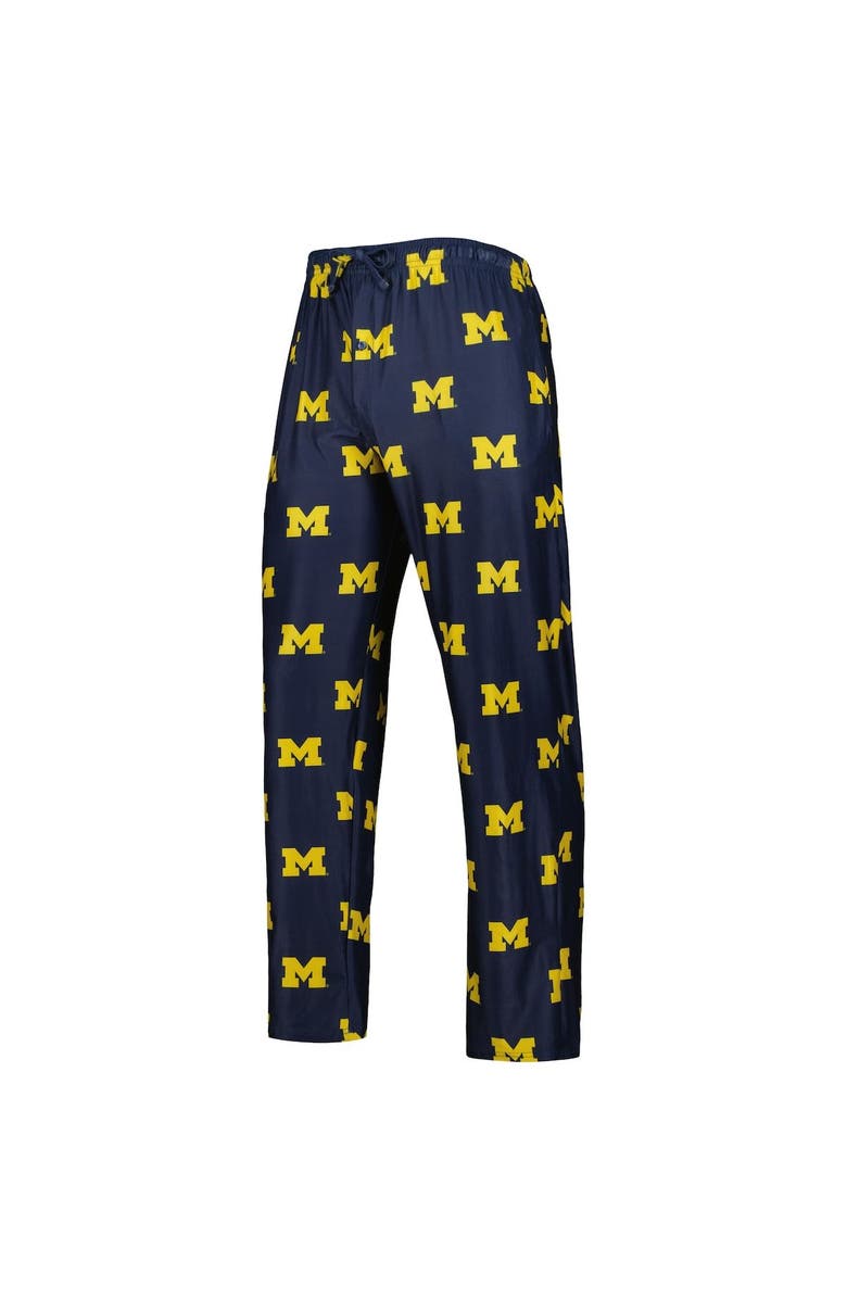 CONCEPTS SPORT Men's Concepts Sport Navy Michigan Wolverines Logo Flagship Allover Print Pants, Alternate, color,