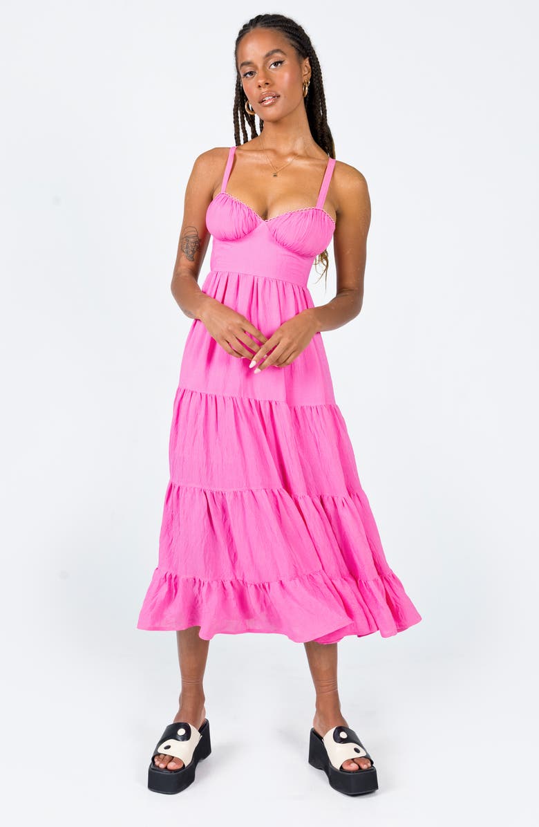 Princess Polly Joella Tiered Cotton Midi Dress, Alternate, color, 