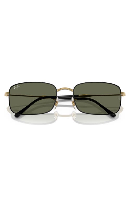 Ray Ban Ray-ban 61mm Polarized Rectangular Sunglasses In Black