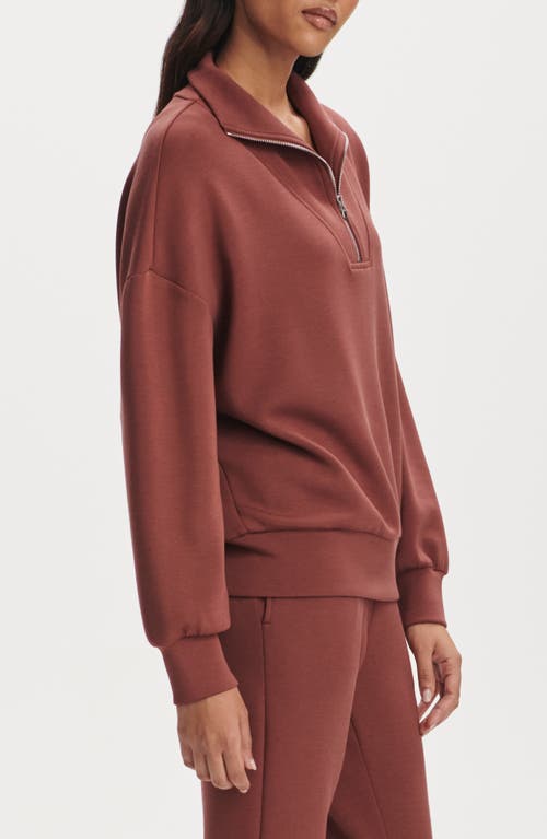 Varley Hawley Half-zip Sweatshirt In Brown