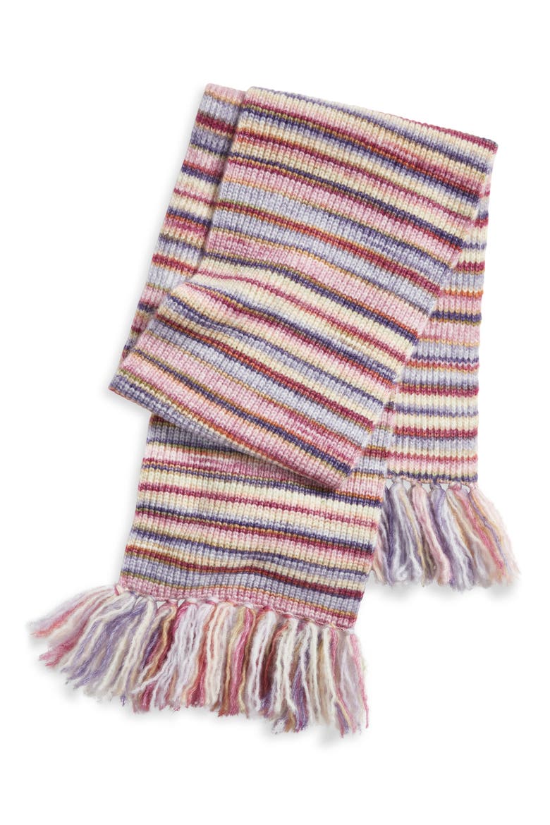 Melange Knit Scarf, Alternate, color, BURGUNDY