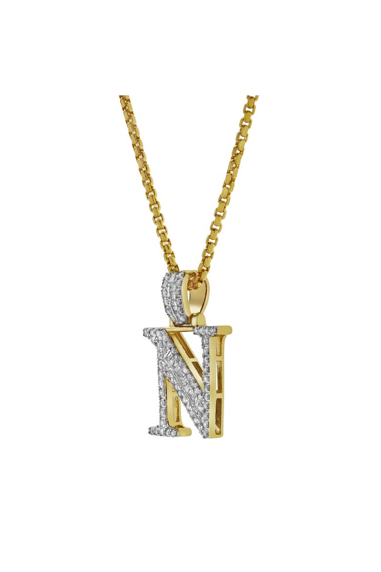N Initial Diamond Pendant 10K Yellow Gold - 0.8 Carats, Alternate, color, 10K Yellow Gold