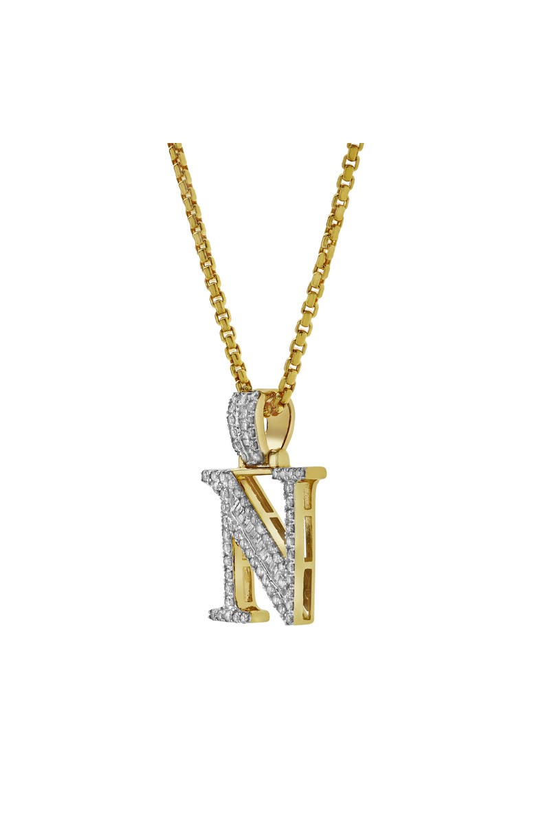 LuvMyJewelry N Initial Diamond Pendant 10K Yellow Gold - 0.8 Carats, Alternate, color, 10K Yellow Gold