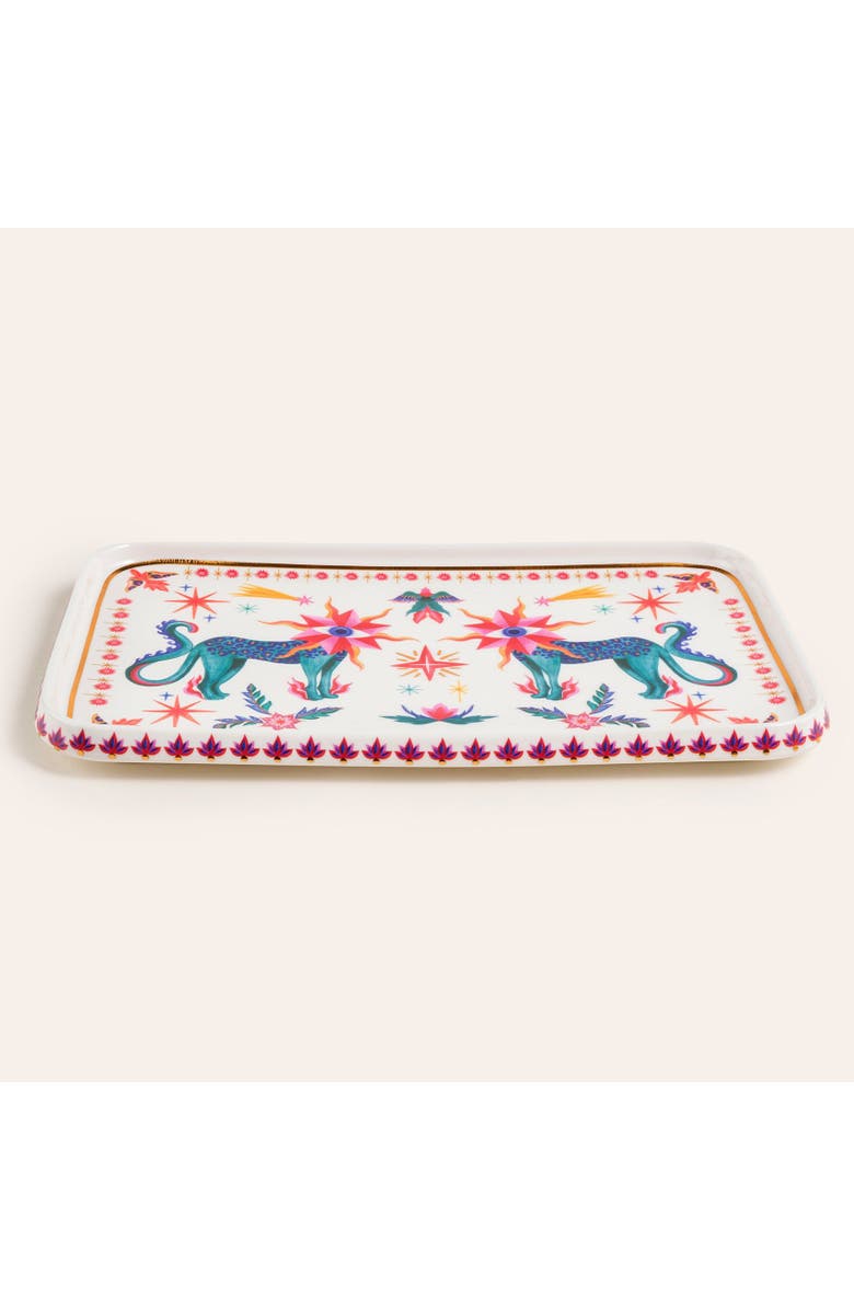 Zsa Zsa Zsu Shekou Porcelain Decorative Tray 12X8X1 In, Alternate, color, White