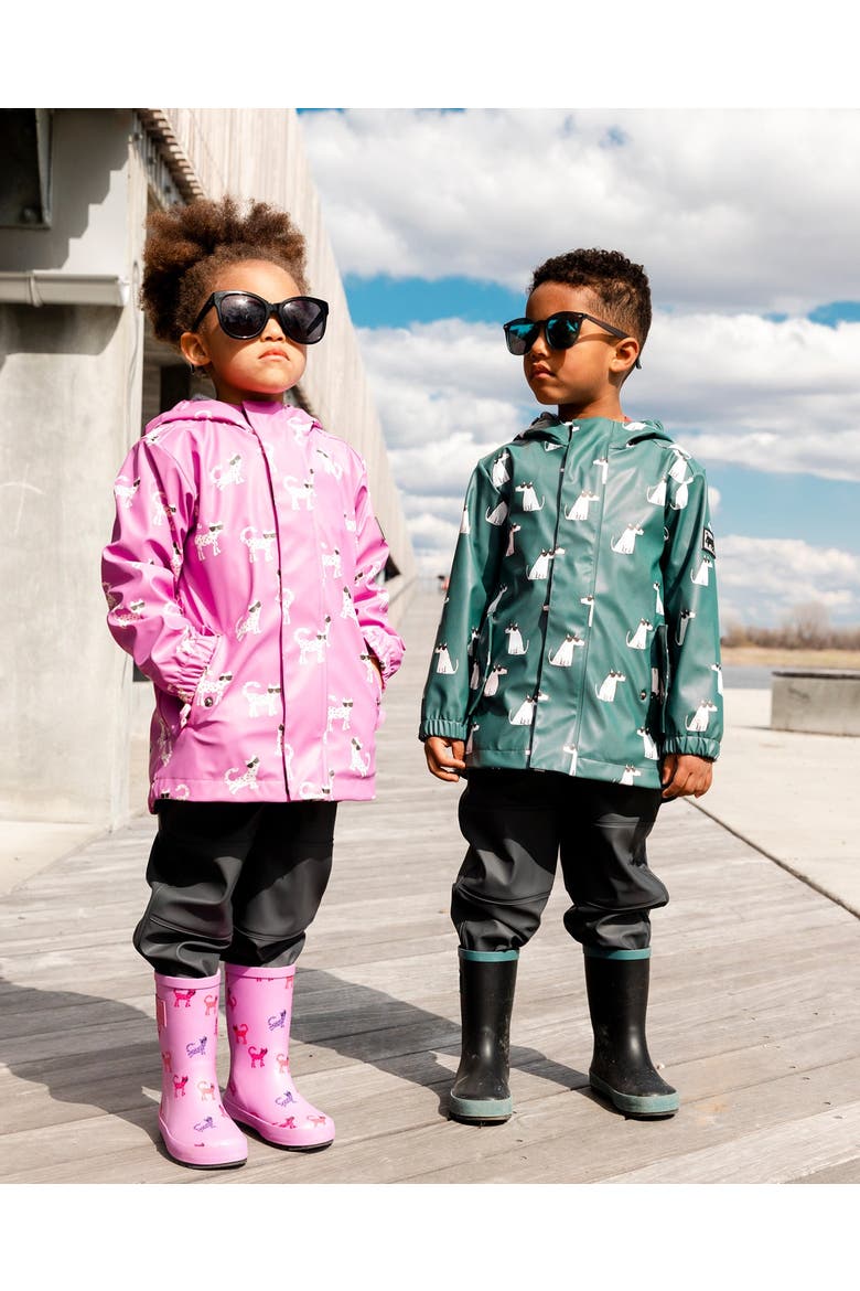 Little Boy's Changing Color Rain Set Green Printed Sunglasses Dogs, Alternate, color, Green Printed Sungalsses Dogs