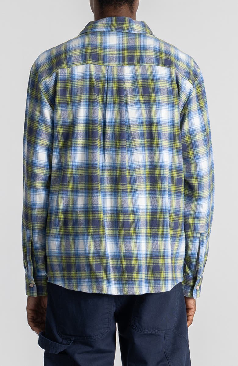 STAN RAY Plaid Flannel Button-Up Shirt, Alternate, color, Bright Blue Plaid