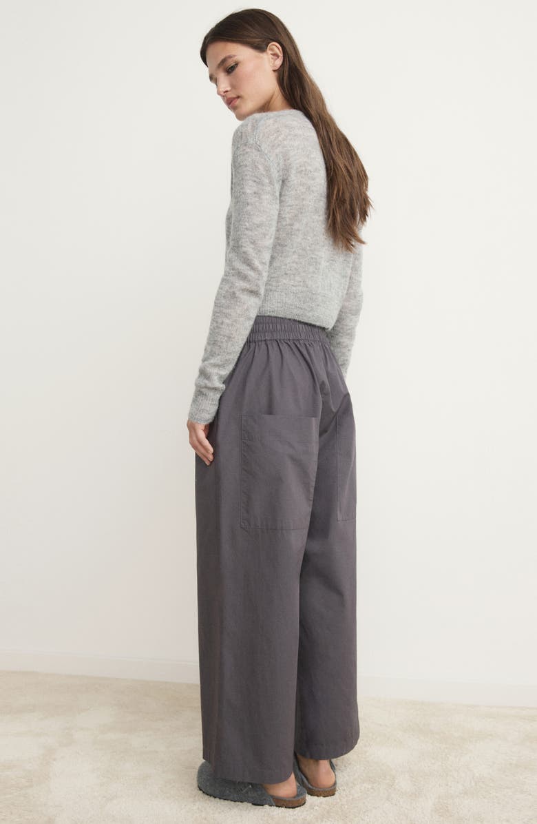 MANGO Cotton Crop Pants, Alternate, color, Charcoal