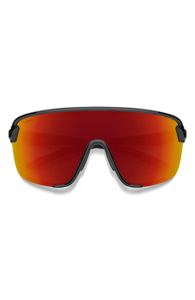 Smith Bobcat 135mm ChromaPop<sup>™</sup> Shield Sunglasses, Main, color, Black / Red Mirror