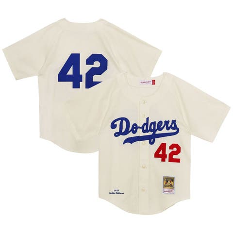 Preschool Mitchell & Ness Jackie Robinson Cream Brooklyn Dodgers 1955 Authentic Jersey