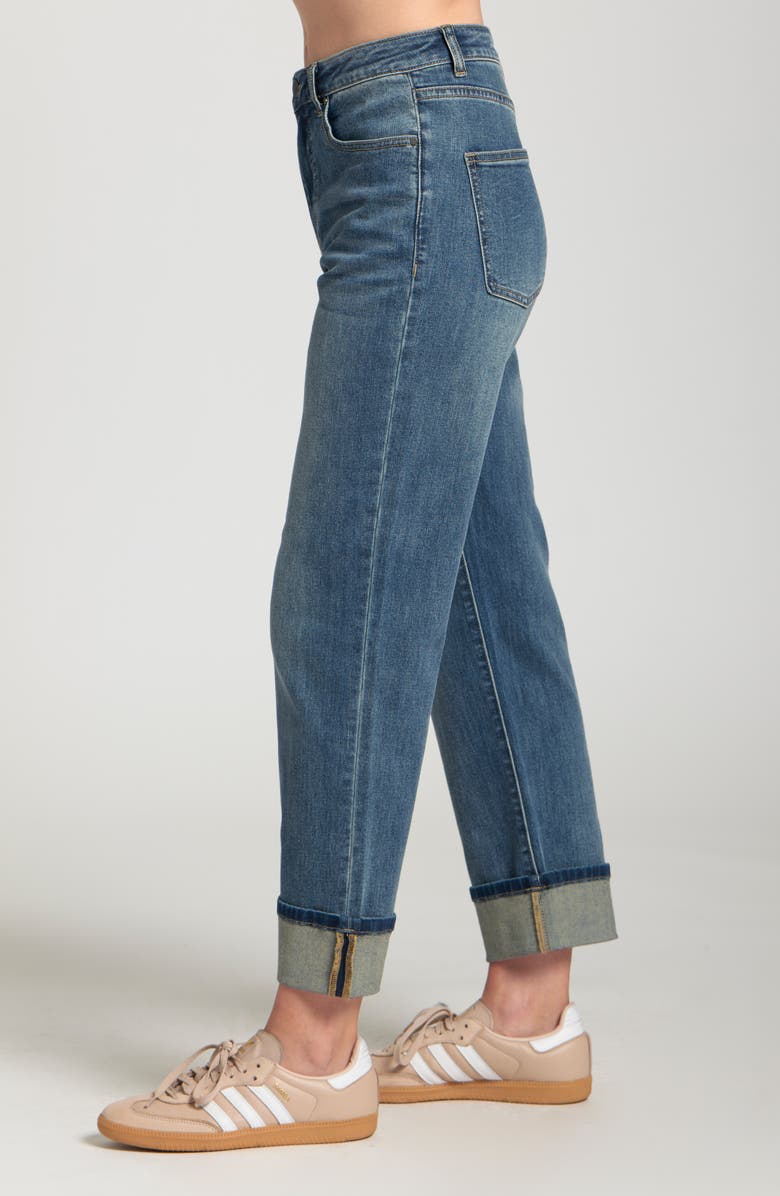 APNY Cuffed Straight Leg Jeans, Alternate, color, Medium Indigo