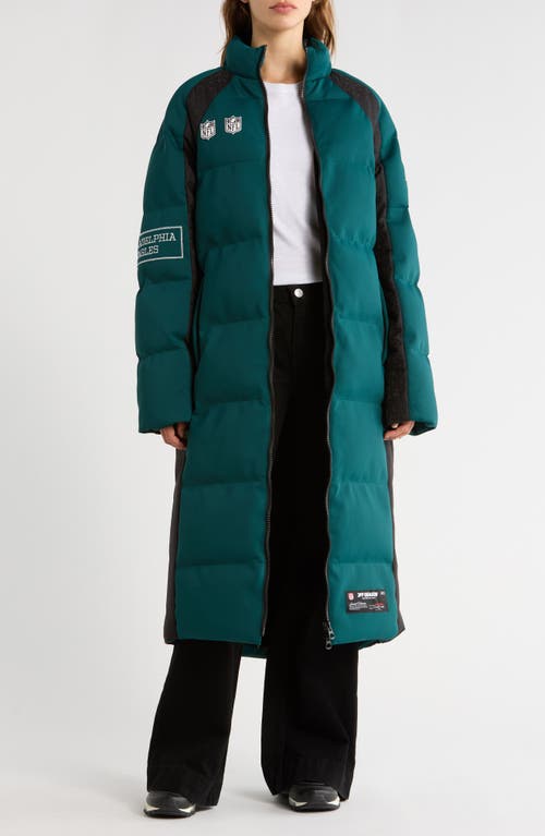 Off Season Nfl Team Water Repellent Long Puffer Coat In Gray