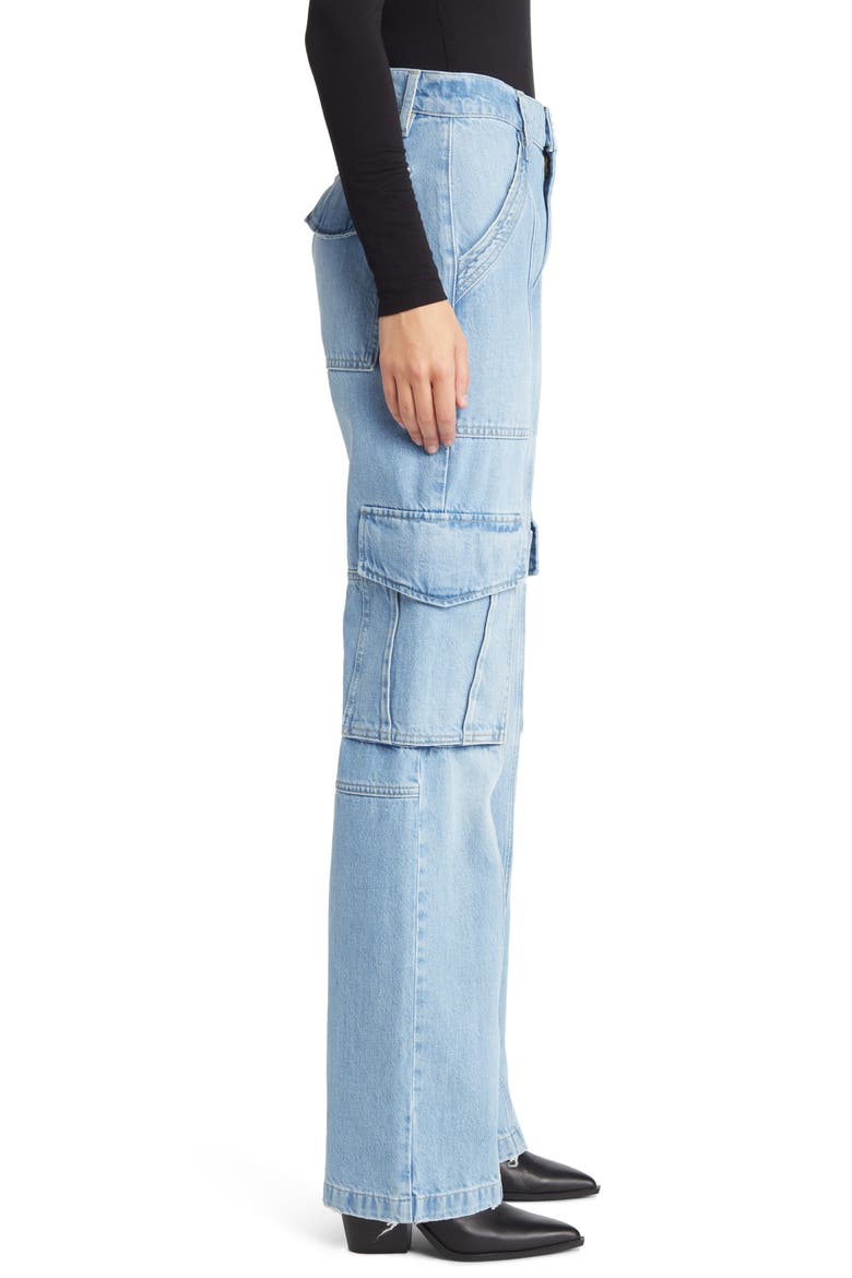 High Waist Utility Straight Leg Jeans, Alternate, color, ACAPELLA