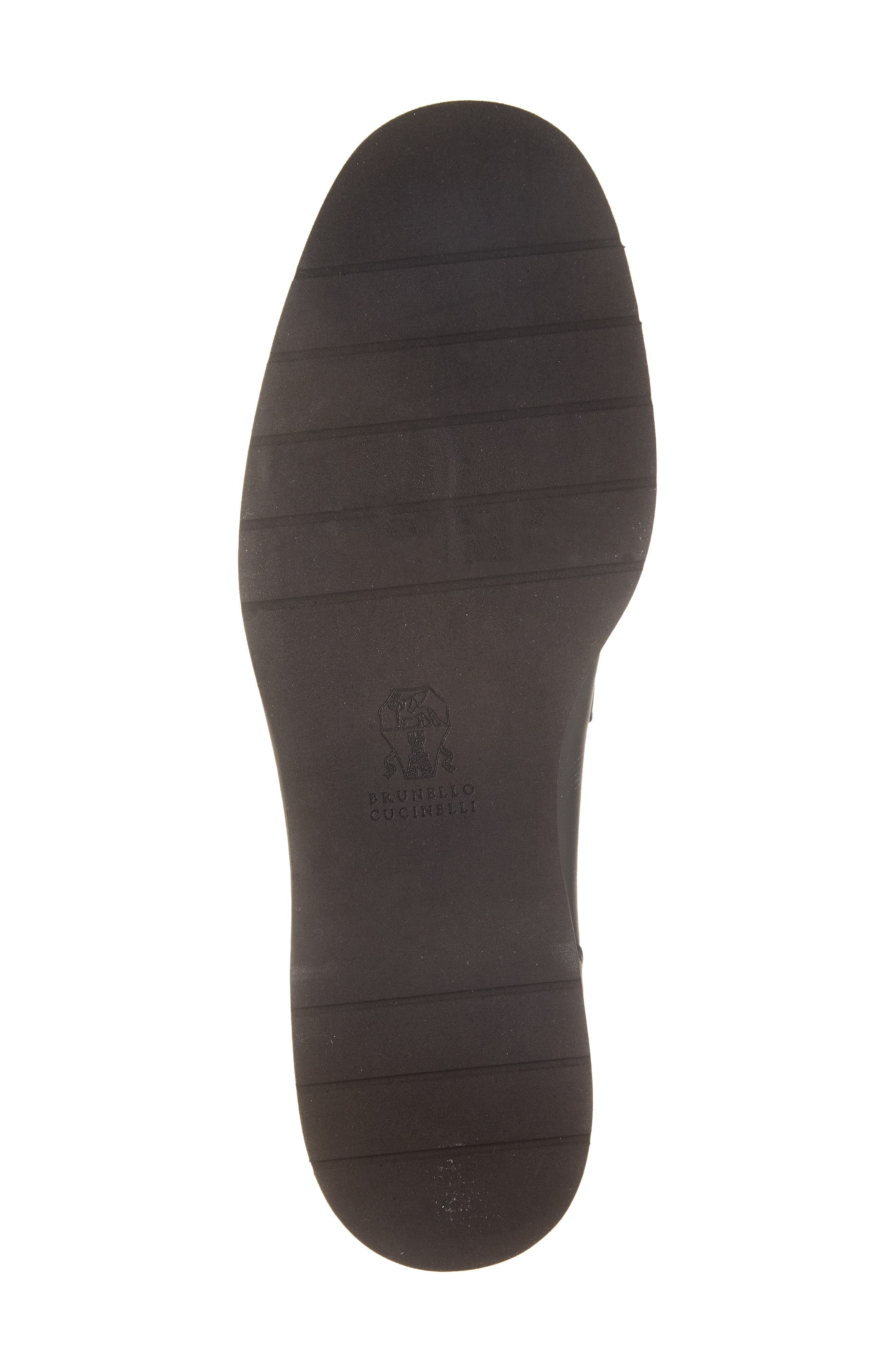 Brunello Cucinelli Monili Trim Leather Loafer, Alternate, color, Black