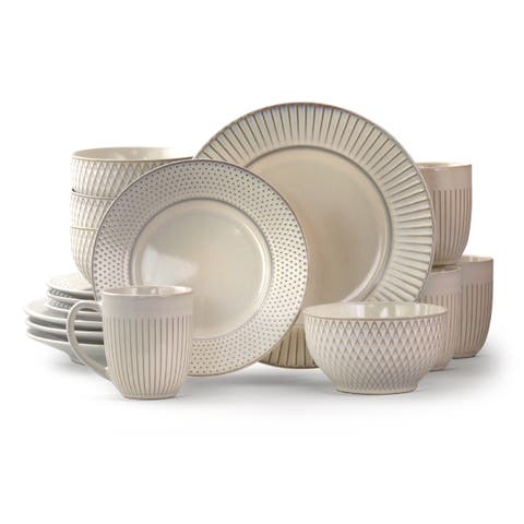 Market Finds 16 Piece Round Stoneware Dinnerware Set