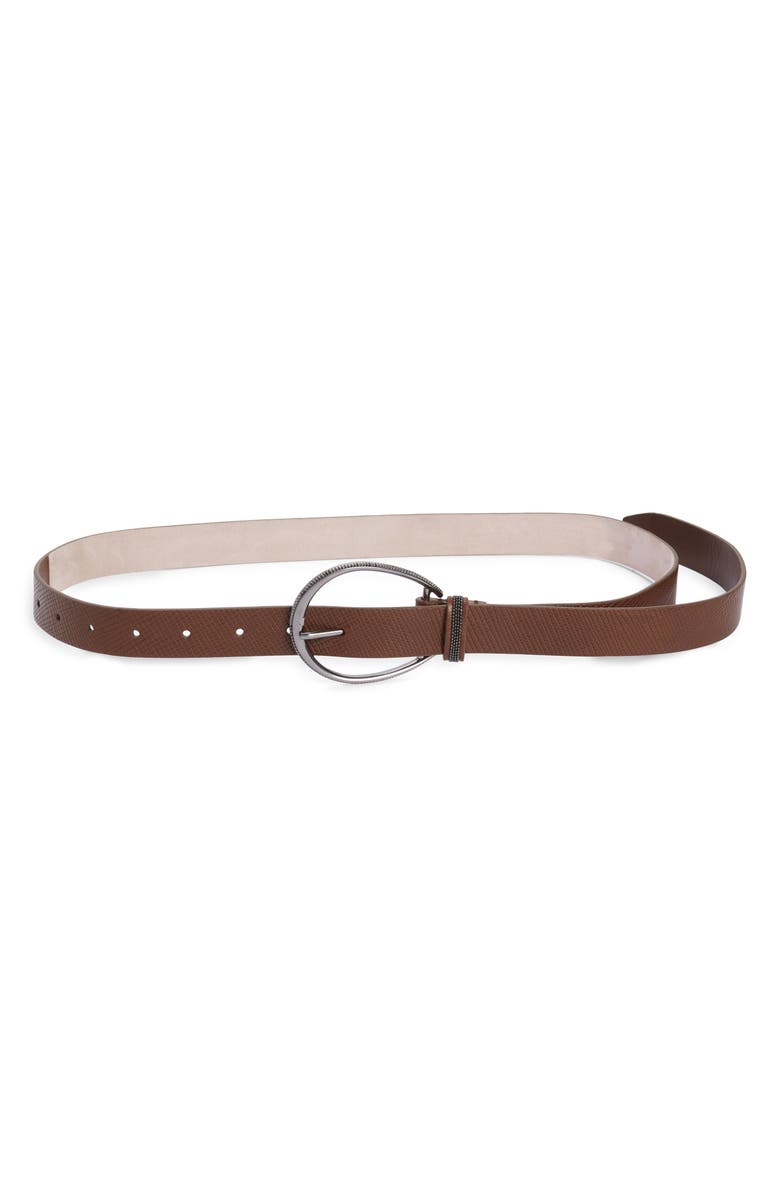 Brunello Cucinelli Monili Detail Leather Belt, Main, color, 