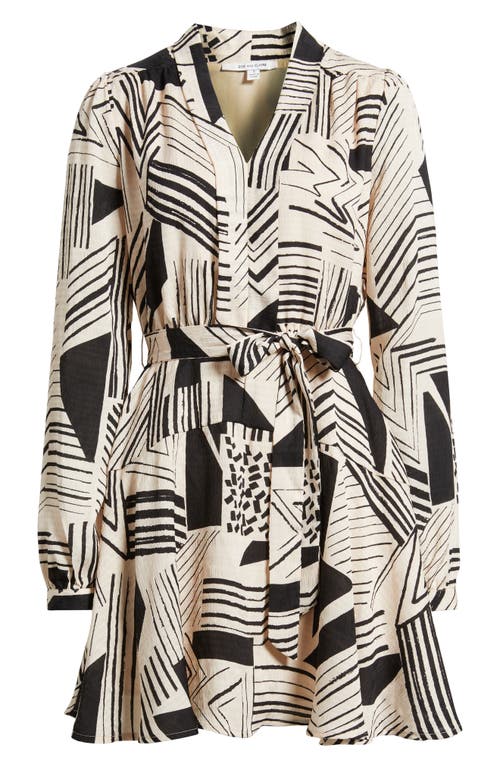 Zoe And Claire Mixed Print Long Sleeve Dress In Multi