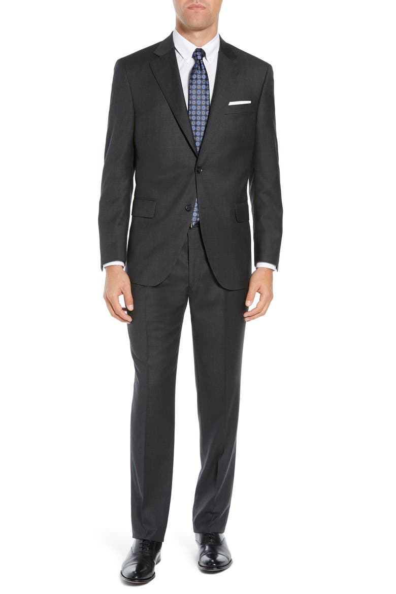 Charcoal Grey Wool Suit, Main, color, CHARCOAL