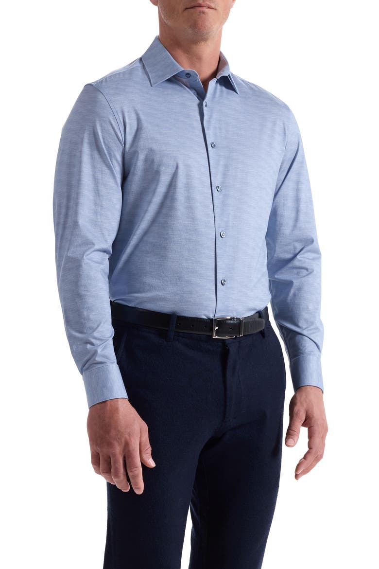 James OoohCotton® Herringbone Button-Up Shirt, Main, color, ICE