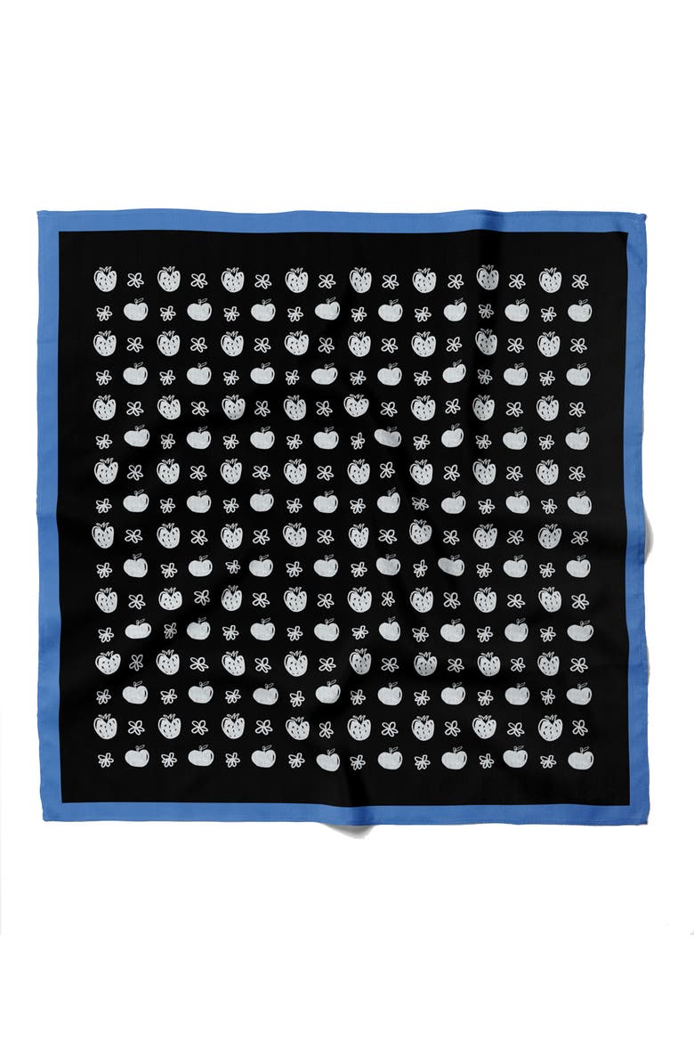 Tiny Fruits Cotton Bandana, Alternate, color, Black