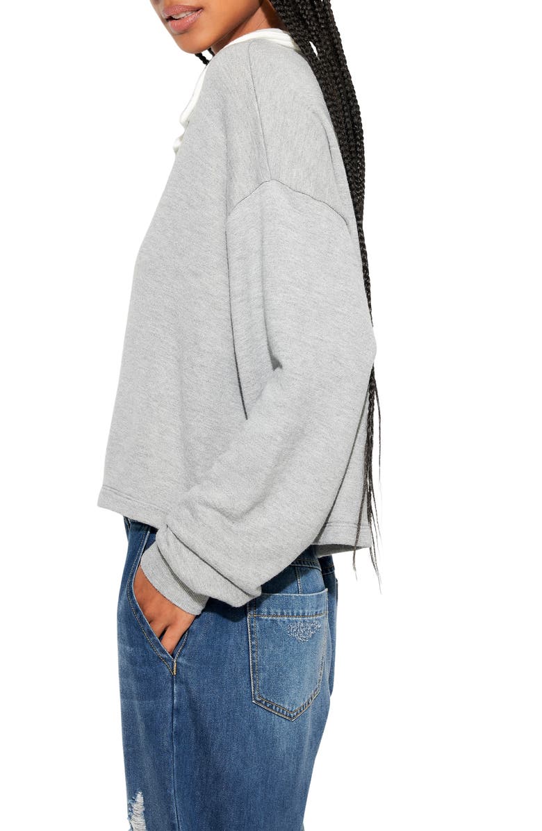 Spiritual Gangster Nichols Henley Sweatshirt, Alternate, color, Heather Grey