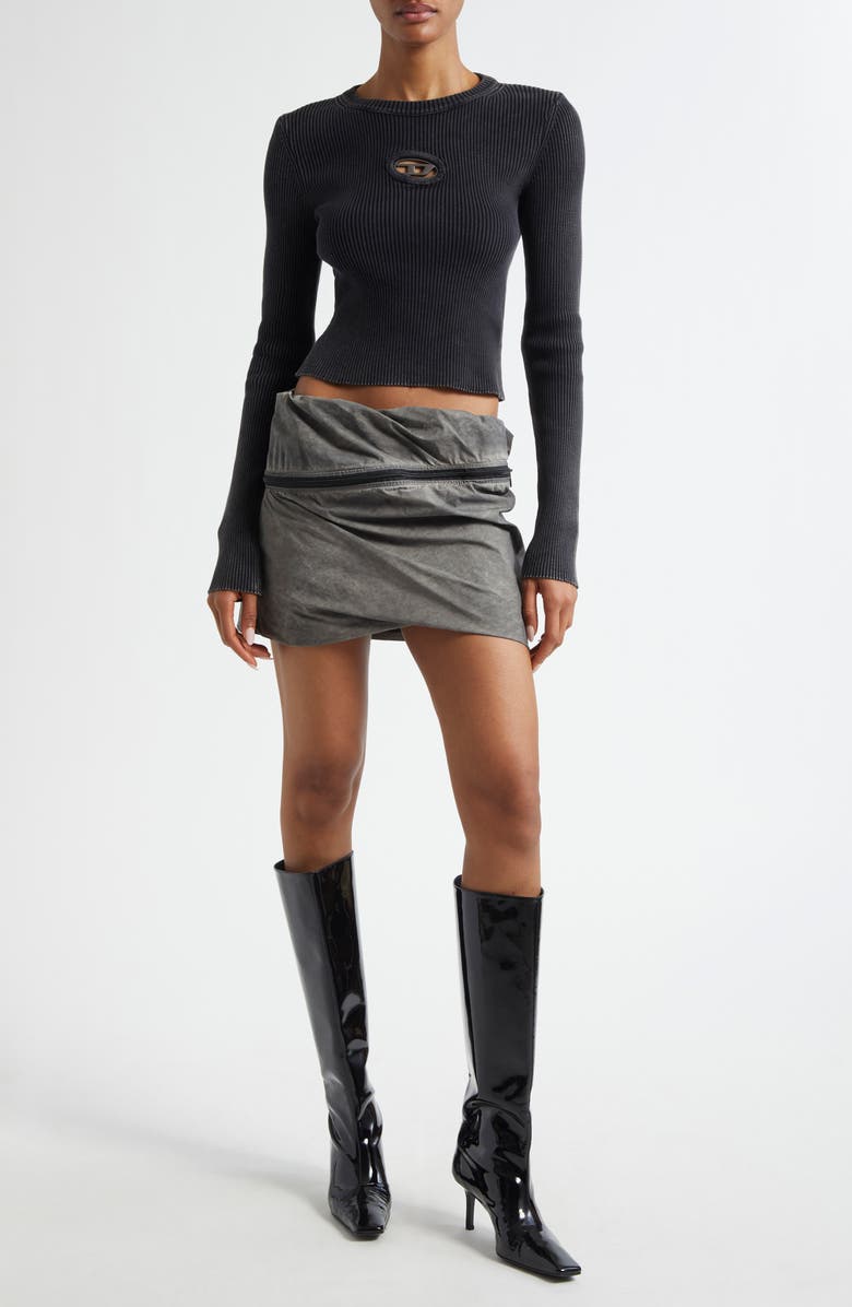 DIESEL<sup>®</sup> M-Anchor Crewneck Sweater, Alternate, color, Black