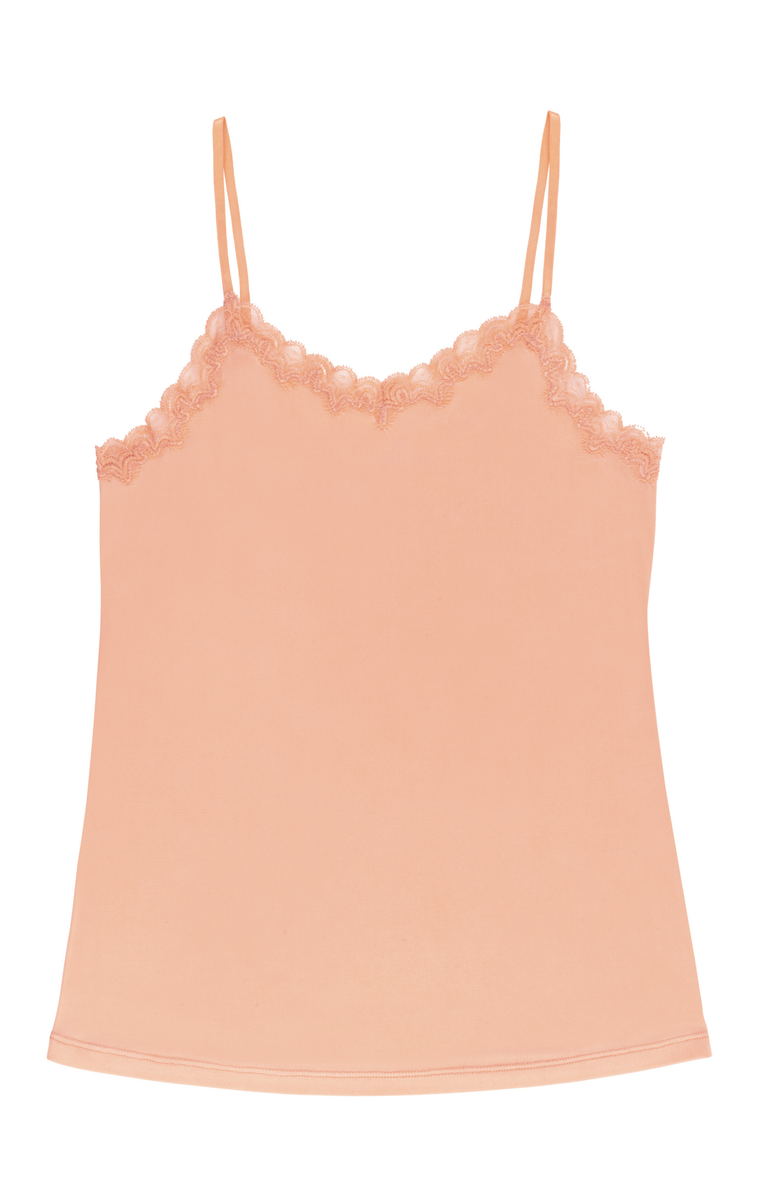 Uwila Warrior Soft Silk Lace Trim Camisole, Main, color, Papaya Punch