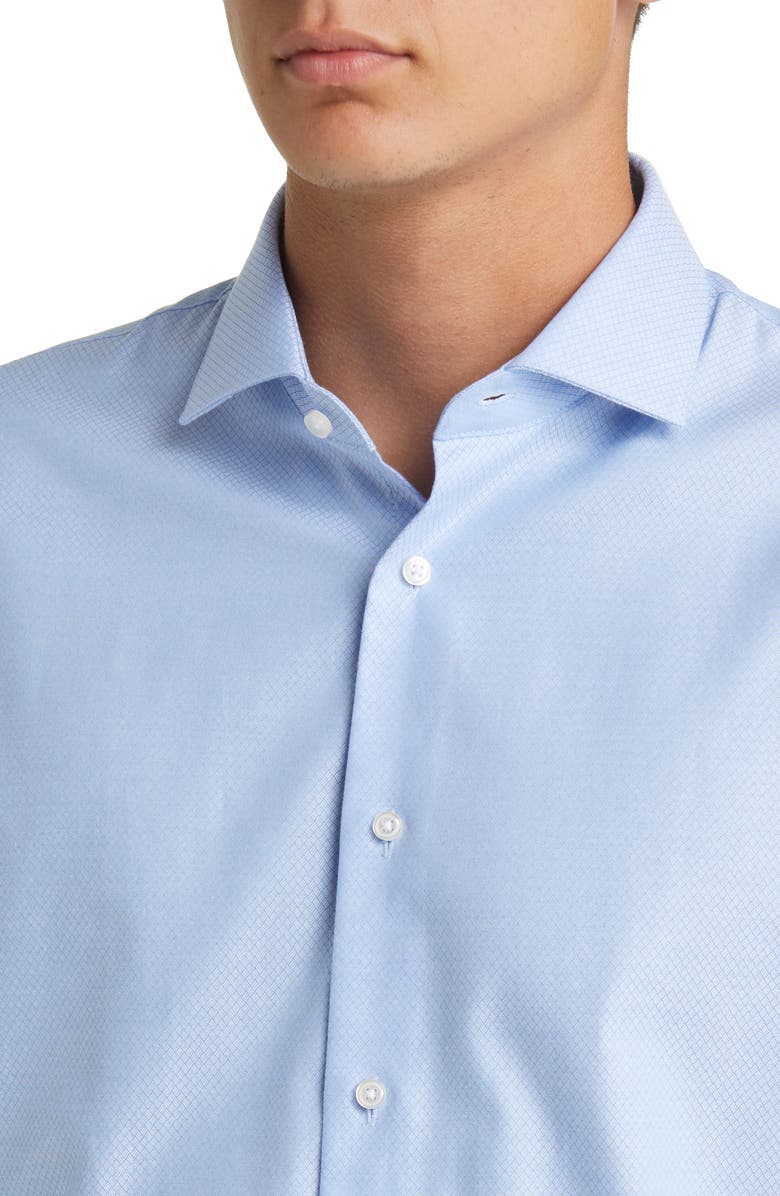Nordstrom Trim Fit Non-Iron Dress Shirt, Alternate, color, Blue Powder Bobbi Dobby