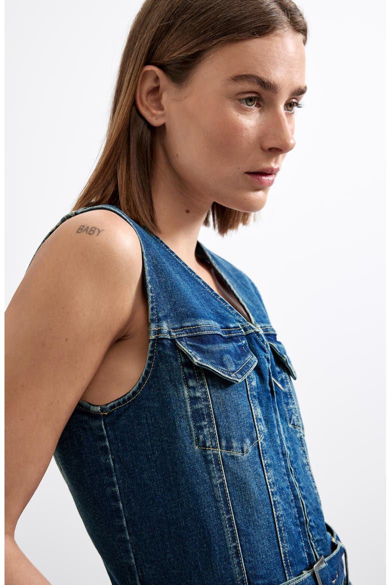 Denim Vest Midi Dress, Alternate, color, MEDIUM BLUE