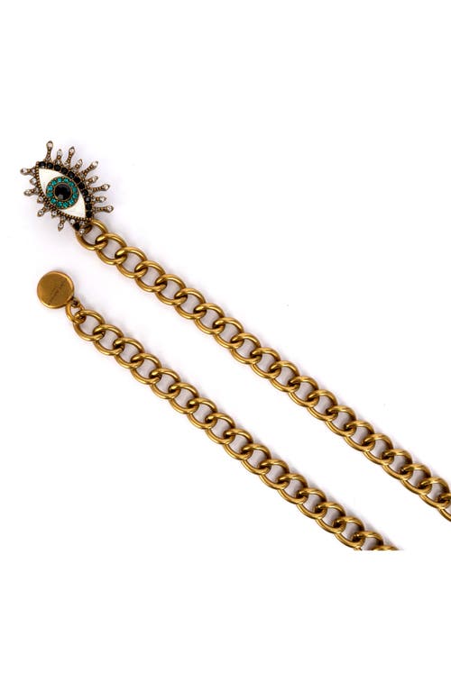 Kurt Geiger London Evil Eye Chain Belt In Gold