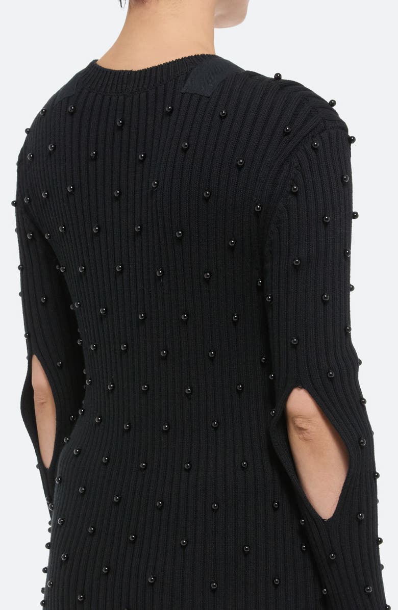 Helmut Lang Beaded Rib Long Sleeve Organic Cotton Sweater Dress, Alternate, color, 