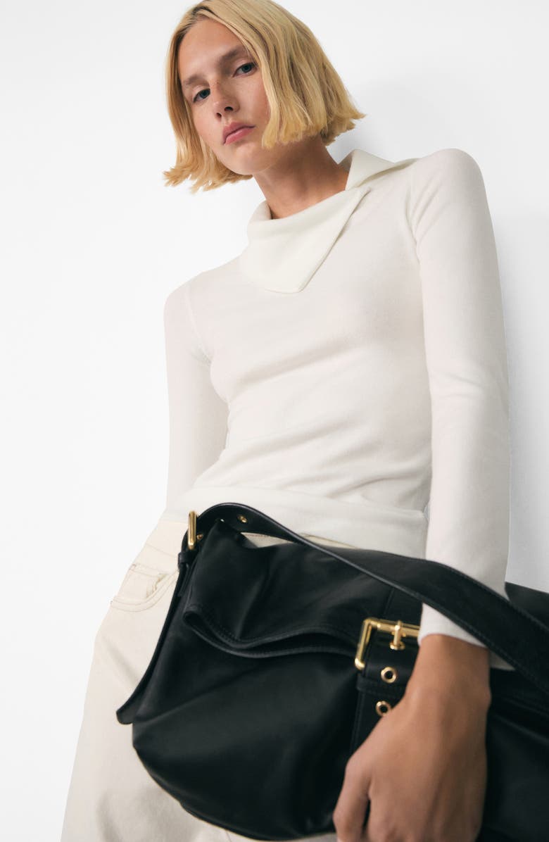 MANGO Camp Collar Sweater, Alternate, color, 