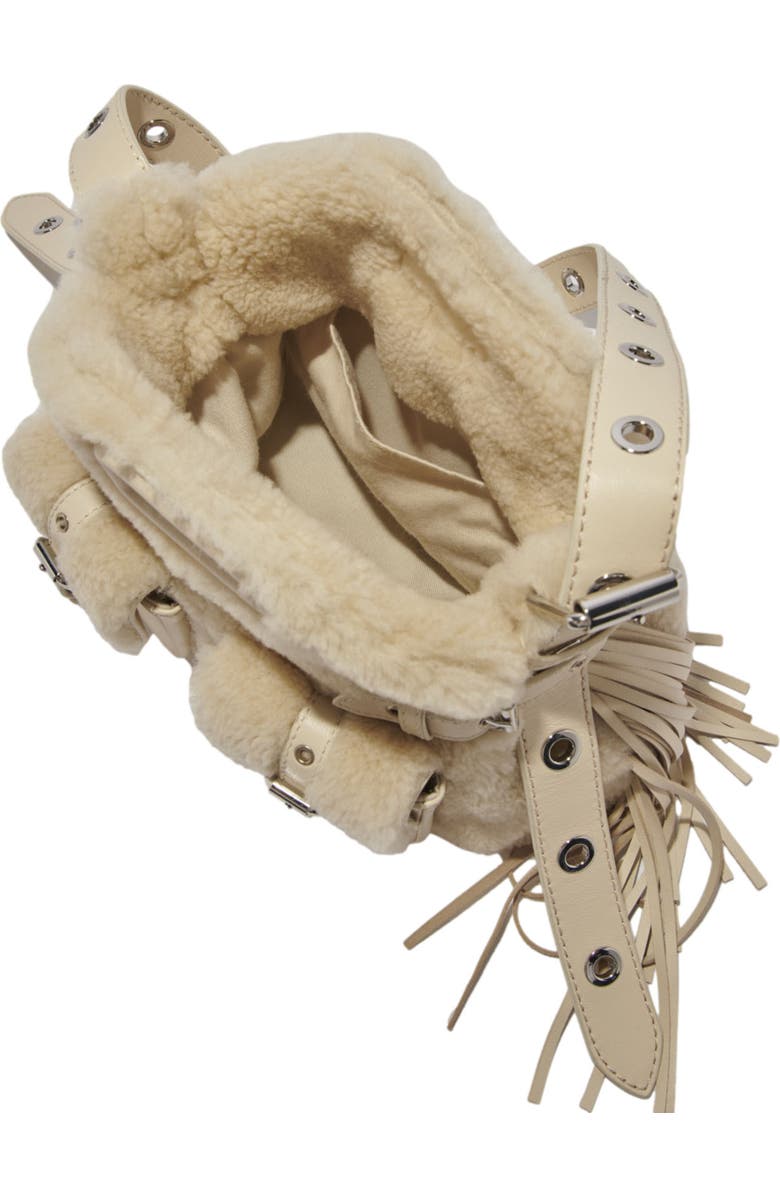 maje Miss M Mini faux fur cargo bag, Alternate, color,