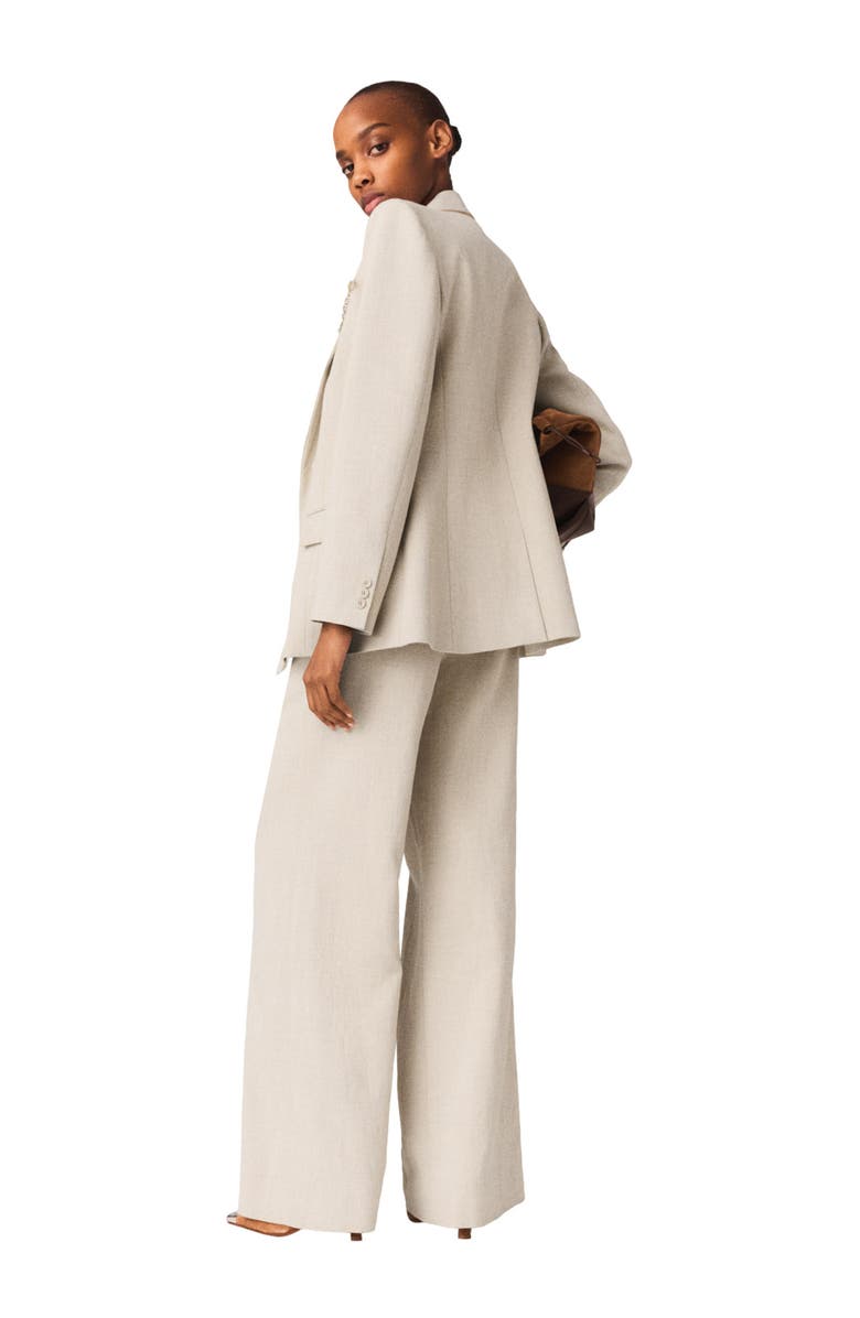 maje Suit jacket with brooch, Alternate, color, Beige