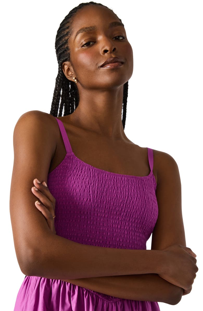 Steve Madden Codie Smocked Bodice Sundress, Alternate, color, Radiant Orchid