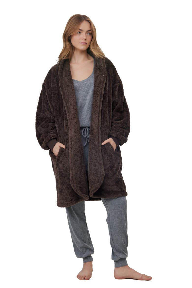 The Cloud Fleece Cardigan, Main, color, Chocolate